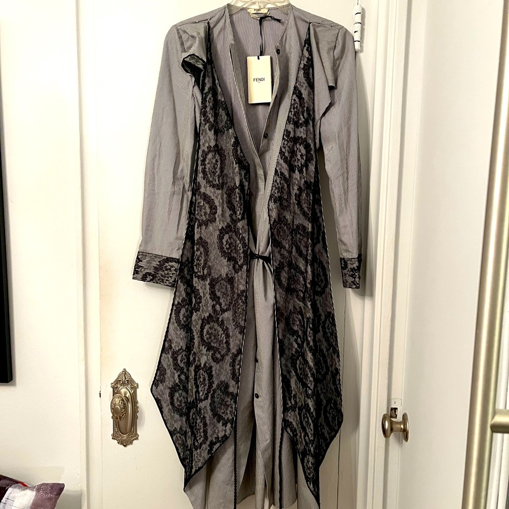 NWT Fendi Cotton Striped Dress size S